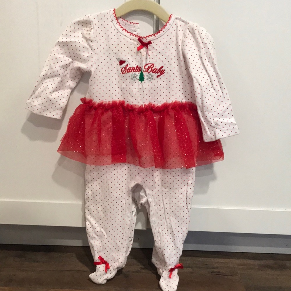 SOLD***Santa baby girl PJ’s